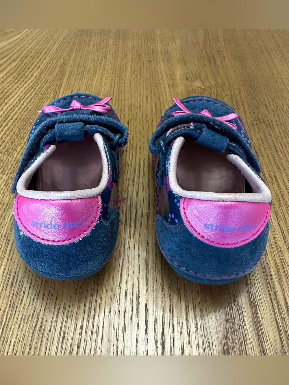 Stride Rite Toddler Floral Mary Jane Shoes in Navy and Pink/Purple - Picture 4 of 6